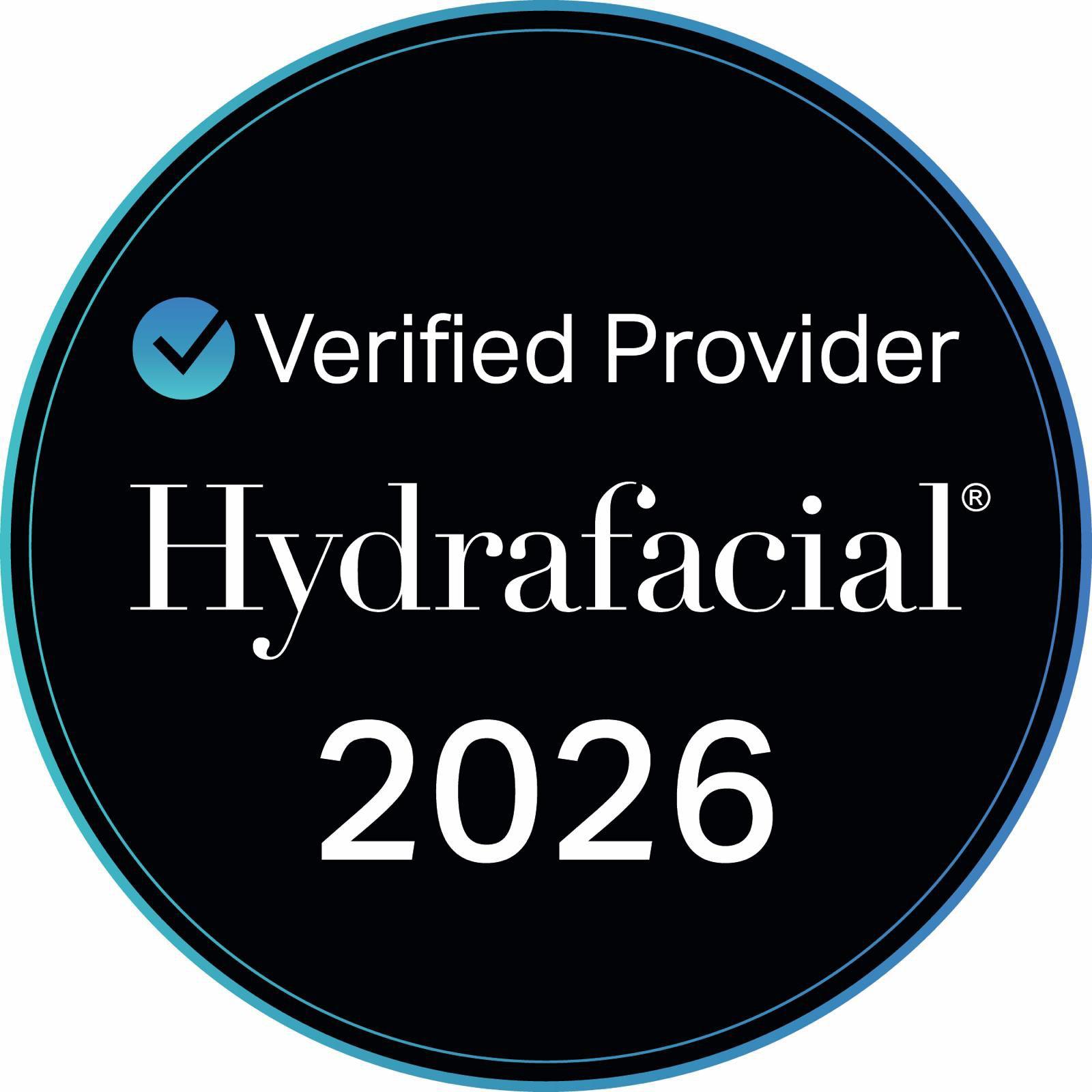 HydraFacial Verified Provider 2026 badge