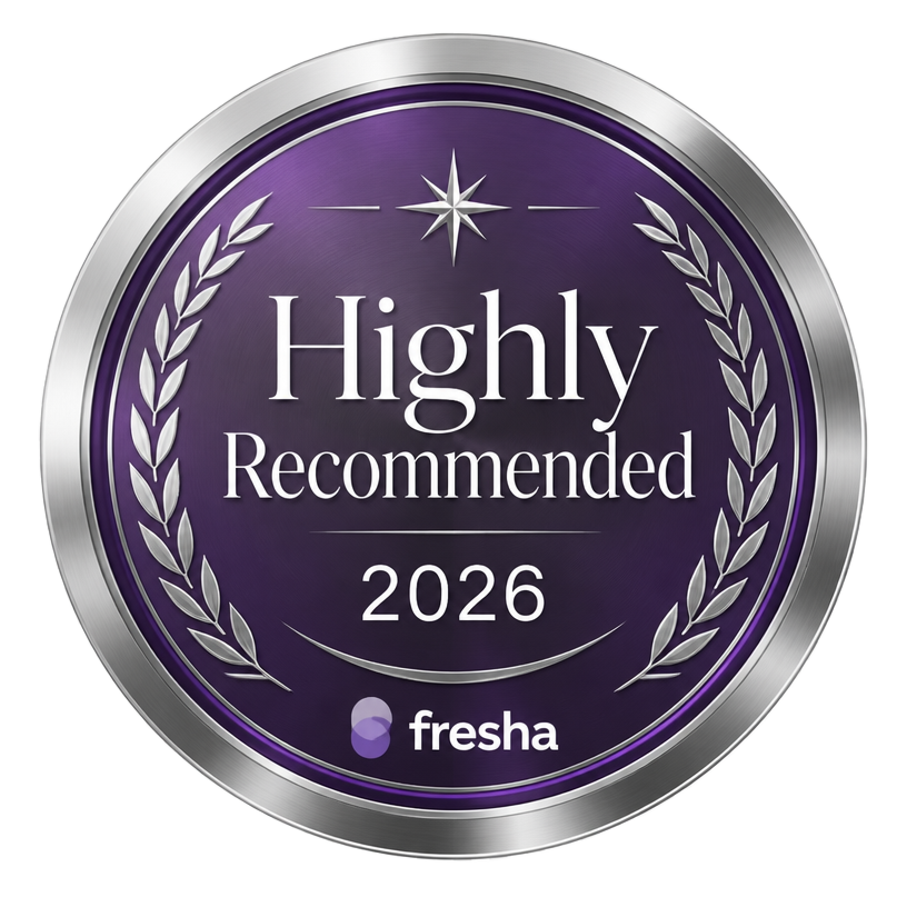 Fresha Highly Recommended 2026 award badge